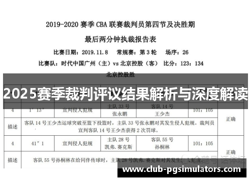 2025赛季裁判评议结果解析与深度解读